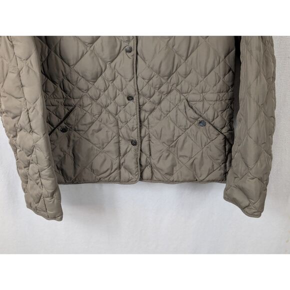 Eddie Bauer Quilted Goose Down Jacket Snap Button Brown Women's Size XL - Picture 4 of 16